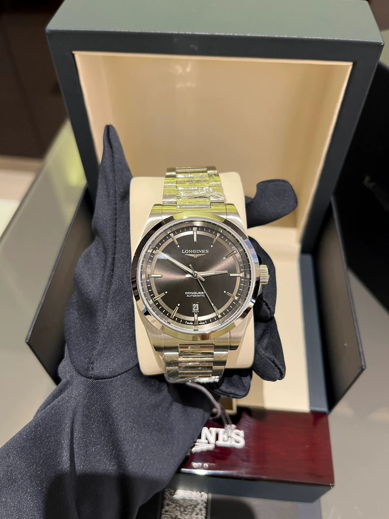 Longines Conquest Elantra Men's Black Mechanical Watch-5