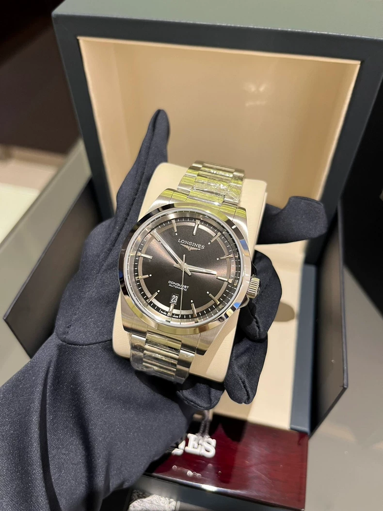 Longines Conquest Elantra Men's Black Mechanical Watch-4
